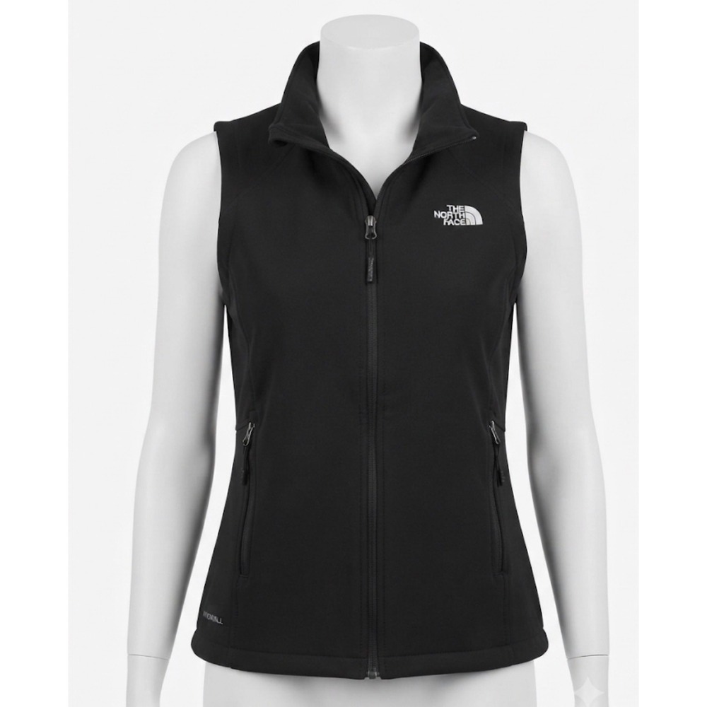 The North Face Womens WindWall Softshell Vest Black Full Zip Large L